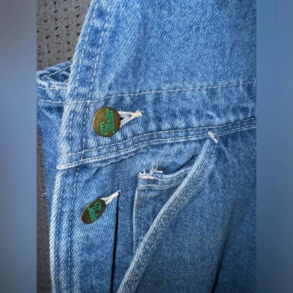 Vintage Pointer Brand Denim Carpenter Bib Overalls Size Men’s Waist 40 Length M - Picture 5 of 15